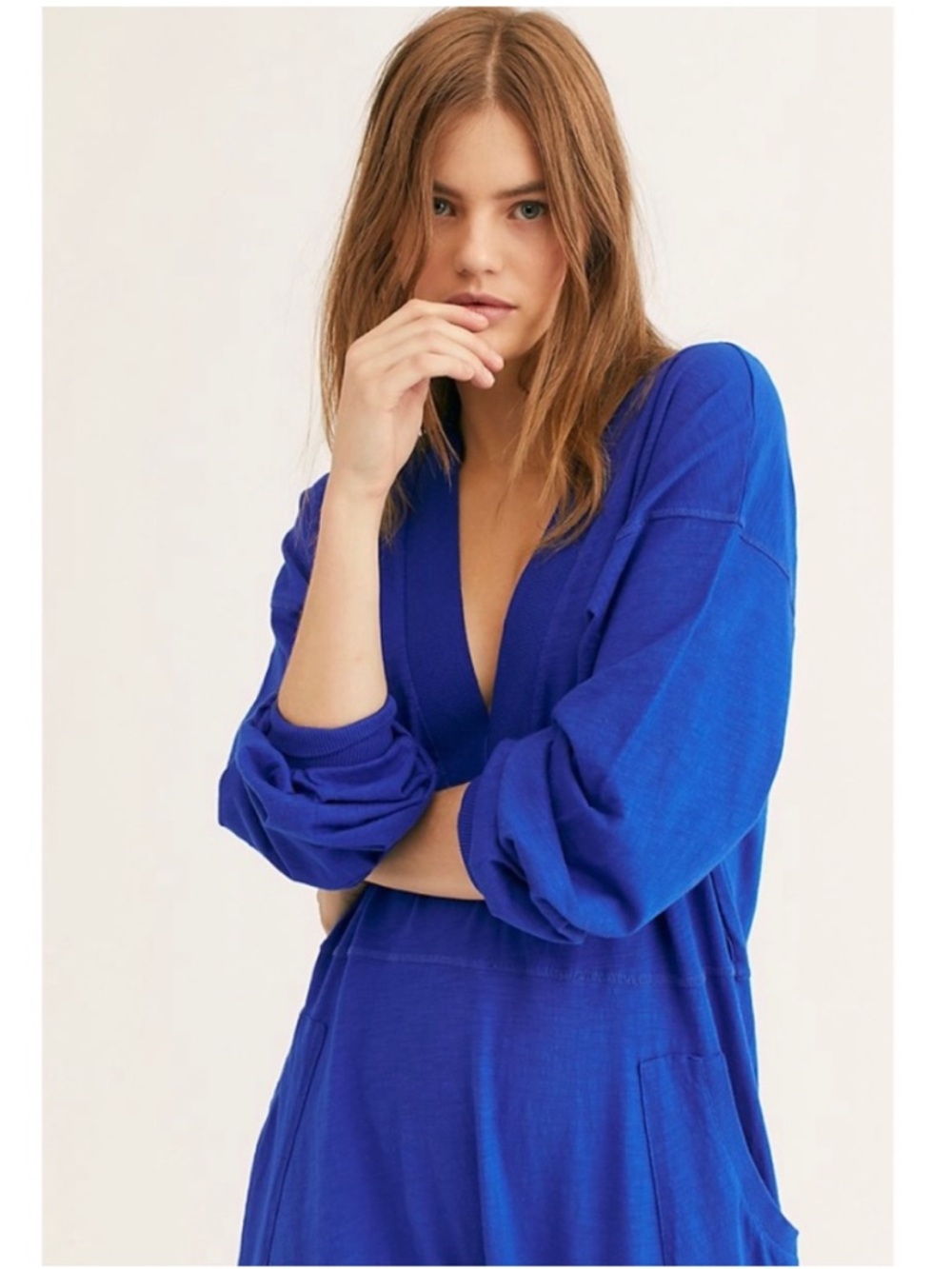 Free People Just Because Onesie Jumpsuit Blue - Picture 3 of 11